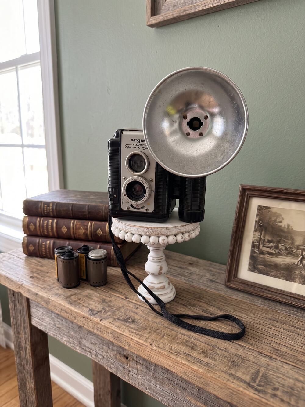Vintage Argus Super Seventy-Five Camera with Flash Reflector 120 Film Decor Prop